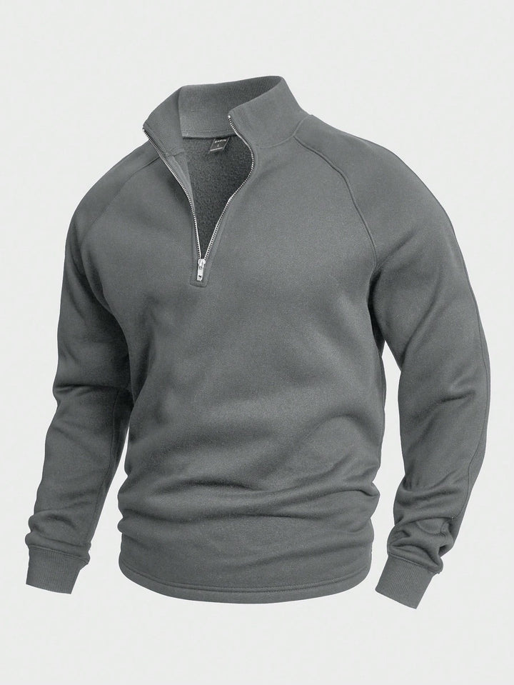 Lightweight Men's Stand Collar Half Zip Sweatshirt for Ultimate Comfort-MODAUTLET