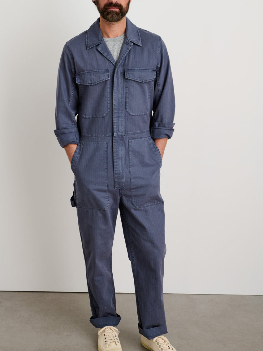 Men's Slim Fit Zip Jumpsuit for Comfortable Casual Wear