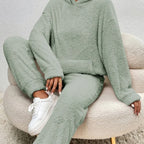 Women's Spring Cozy Hooded Lounge Set Green