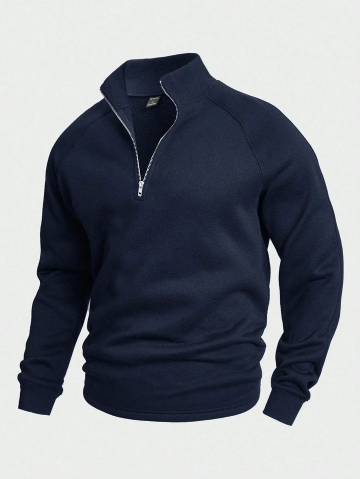 Lightweight Men's Stand Collar Half Zip Sweatshirt for Ultimate Comfort-MODAUTLET