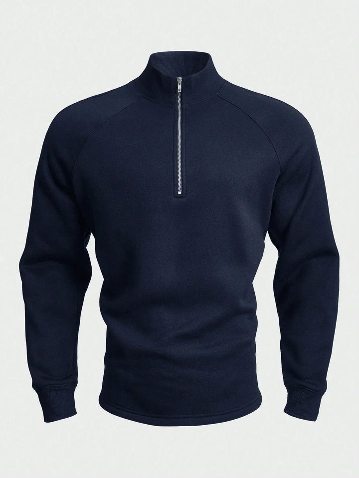 Lightweight Men's Stand Collar Half Zip Sweatshirt for Ultimate Comfort-MODAUTLET