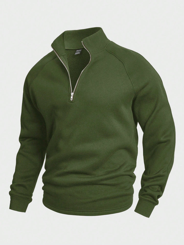 Lightweight Men's Stand Collar Half Zip Sweatshirt for Ultimate Comfort-MODAUTLET