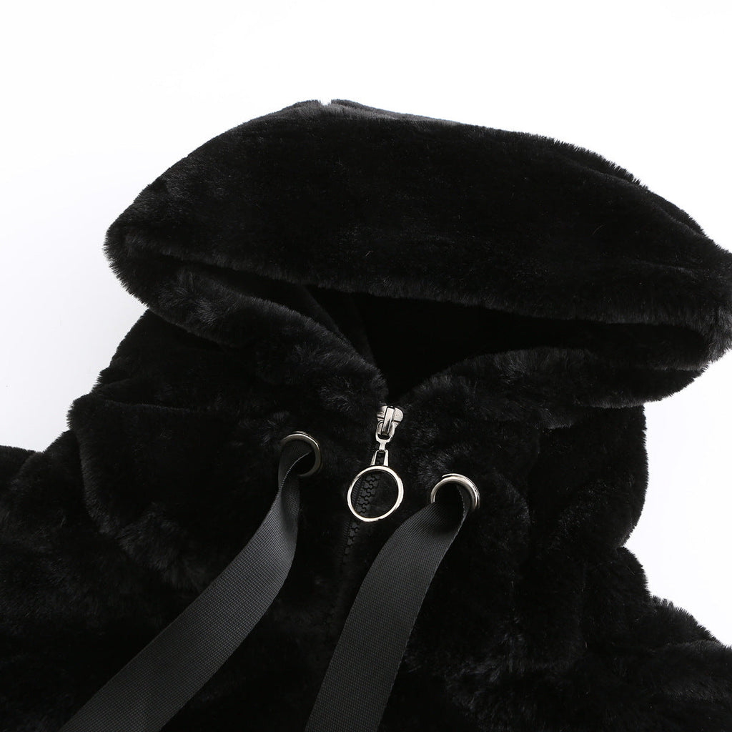 Women Eco Fur Hooded Jacket For Winter Warmth And Style