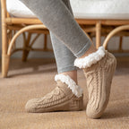 Cozy Non-Slip Plush Knitted Floor Socks for Women - Warm Winter Home Essentials