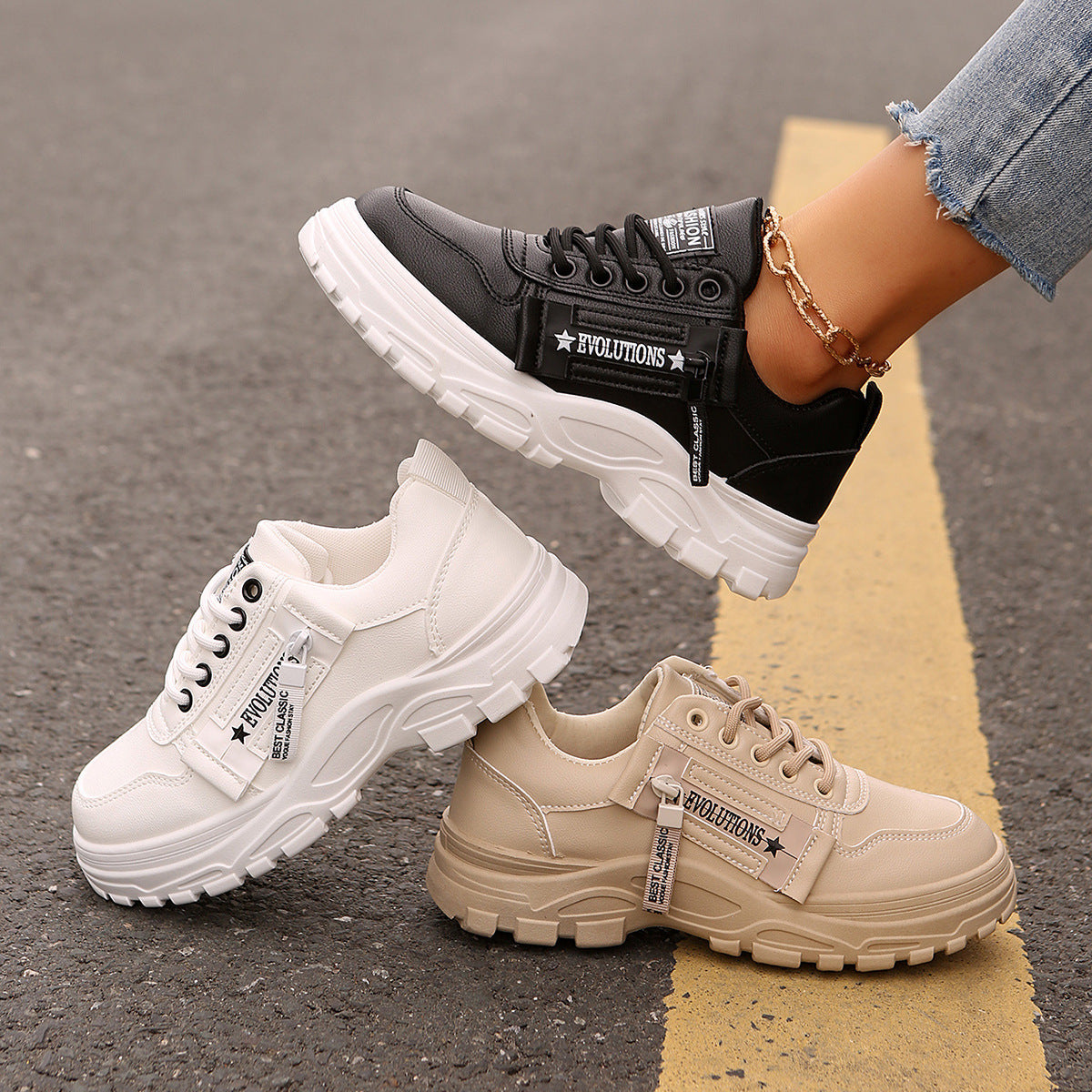 Women's Casual Thick-Soled Sneakers