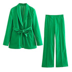 Women's Elegant Two-Piece Suit Green
