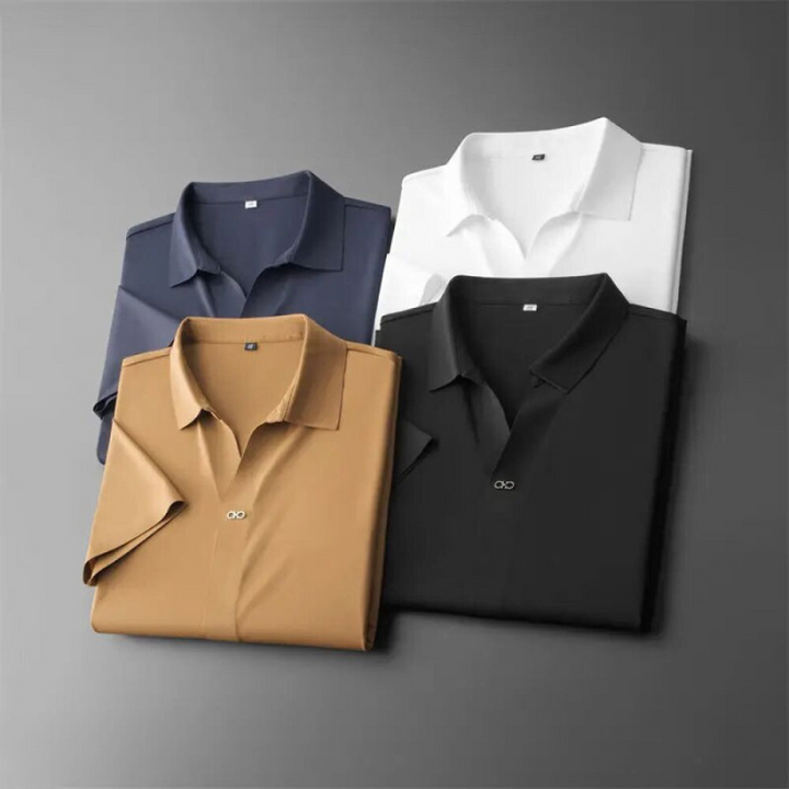 Men’s Two-Piece Pant Set – Short Sleeve Polo Shirt & Ankle-Length Pants-MODAUTLET