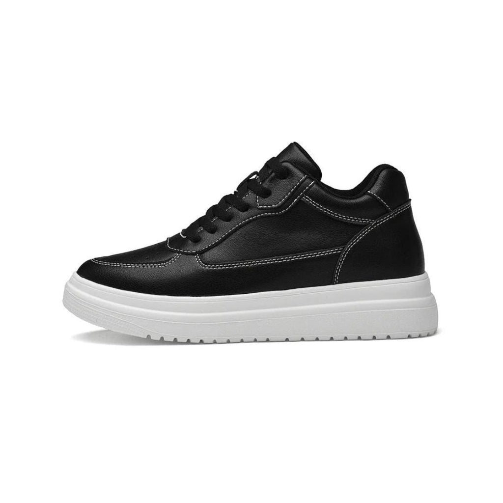 Men's Elevation Sneakers for Added Height Black +6CM