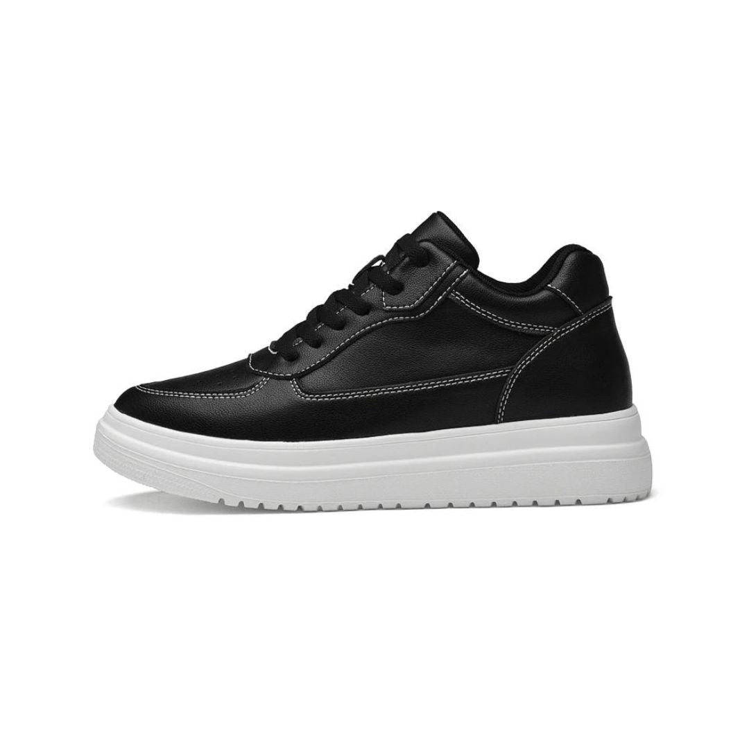 Men's Elevation Sneakers for Added Height Black +6CM