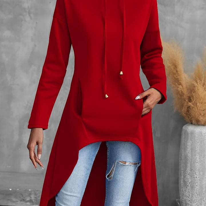 Women's High-Low Drawstring Hoodie