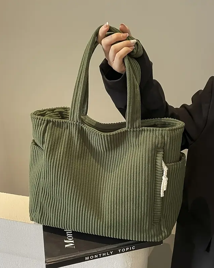 Women's Soft Everyday Tote Bag with Rope Detail-MODAUTLET