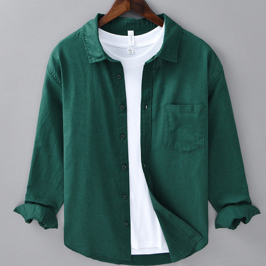 Men's Casual Button-Up Shirt Green