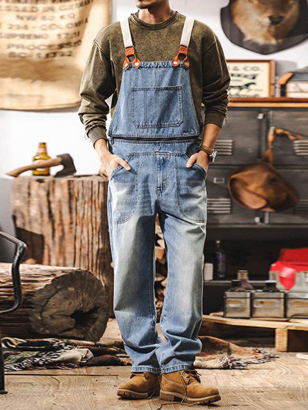 Men's Classic Denim Work Overalls