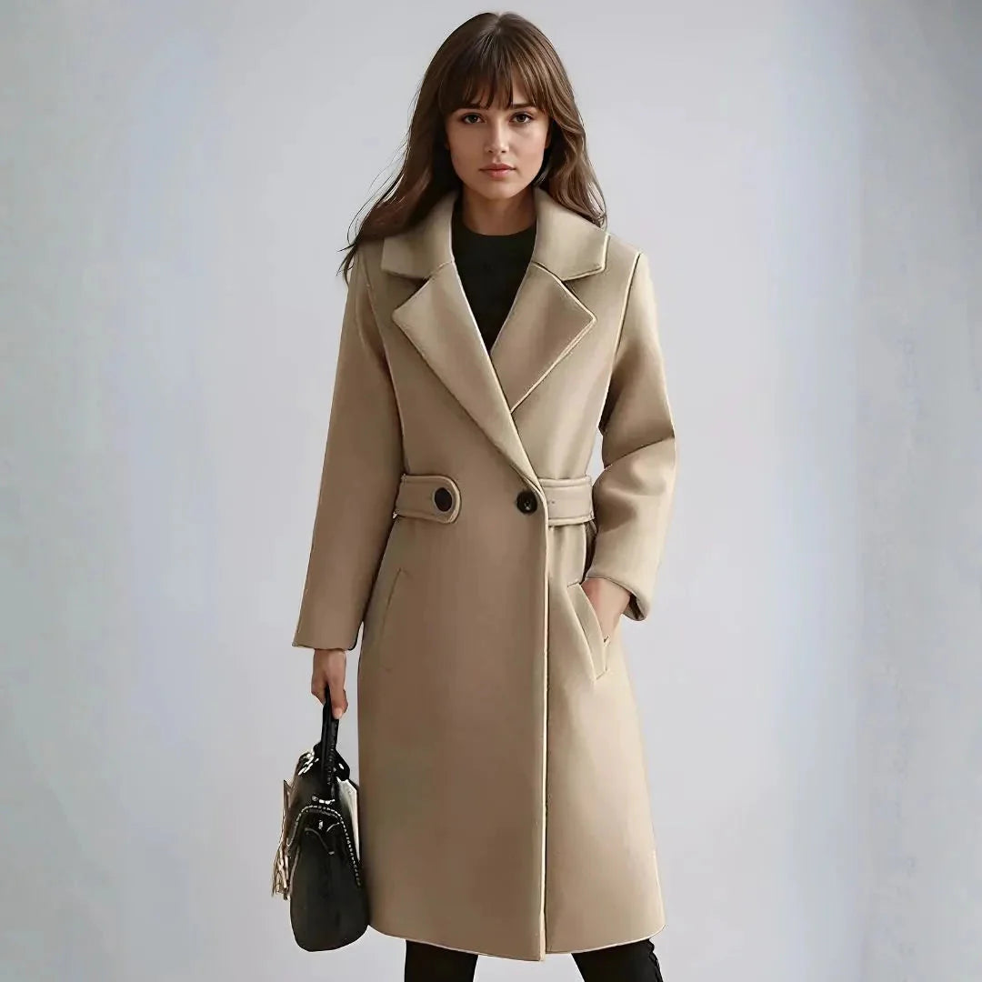 Longline Wool Belted Waist Coat