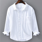 Men's Casual Button-Up Shirt White