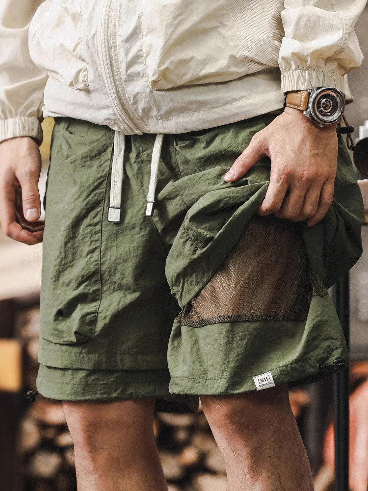 Hurtigtørrende udendørs cargoshorts til mænd – dobbeltlagsdesign