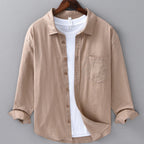 Men's Casual Button-Up Shirt Camel