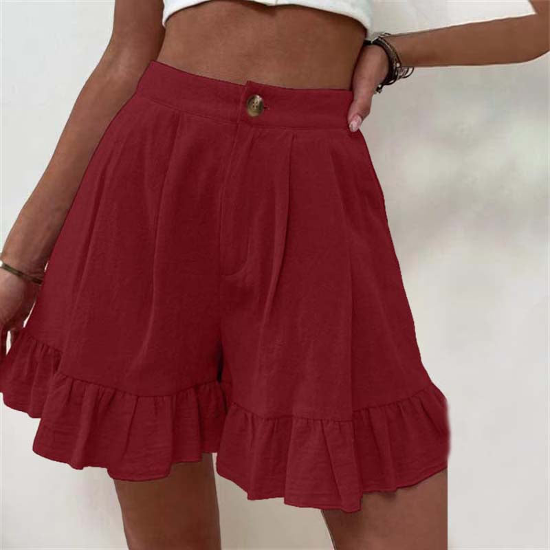 Women's Breezy Ruffle Hem Shorts-MODAUTLET