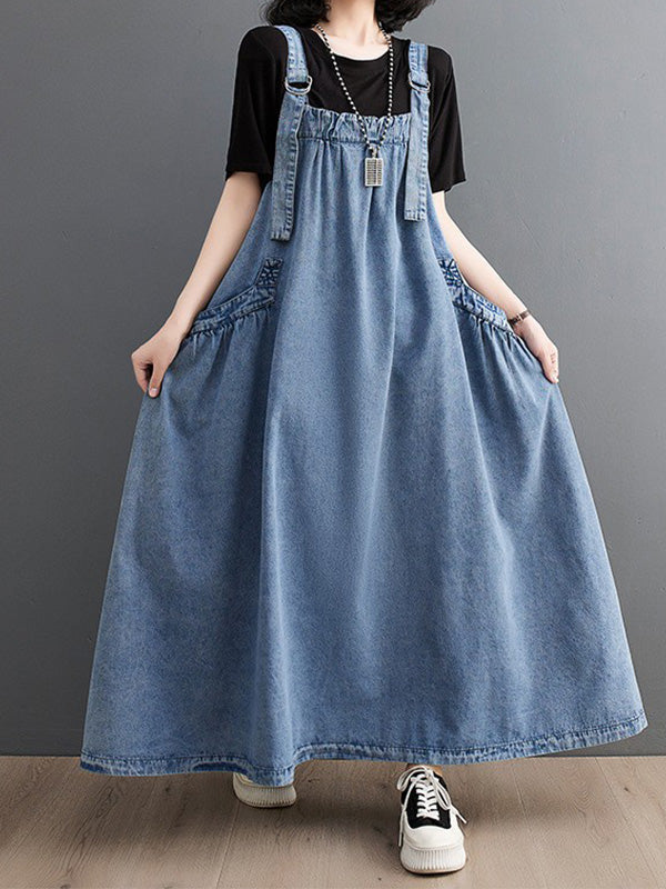 Vestido de mezclilla holgado para mujer