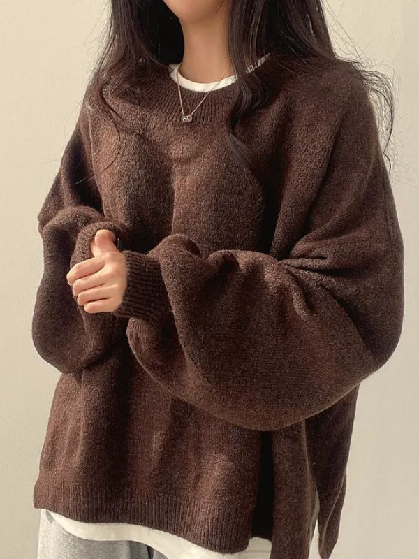 Womens Oversize Comfort Sweater Brown