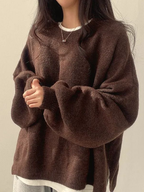 Womens Oversize Comfort Sweater Brown