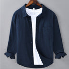Men's Casual Button-Up Shirt Navy Blue