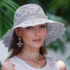 Brianna | Elegant wide-brimmed folding sun hat Gray
