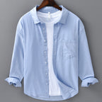 Men's Casual Button-Up Shirt Blue