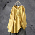 Women's Relaxed Tunic Blouse Mustard
