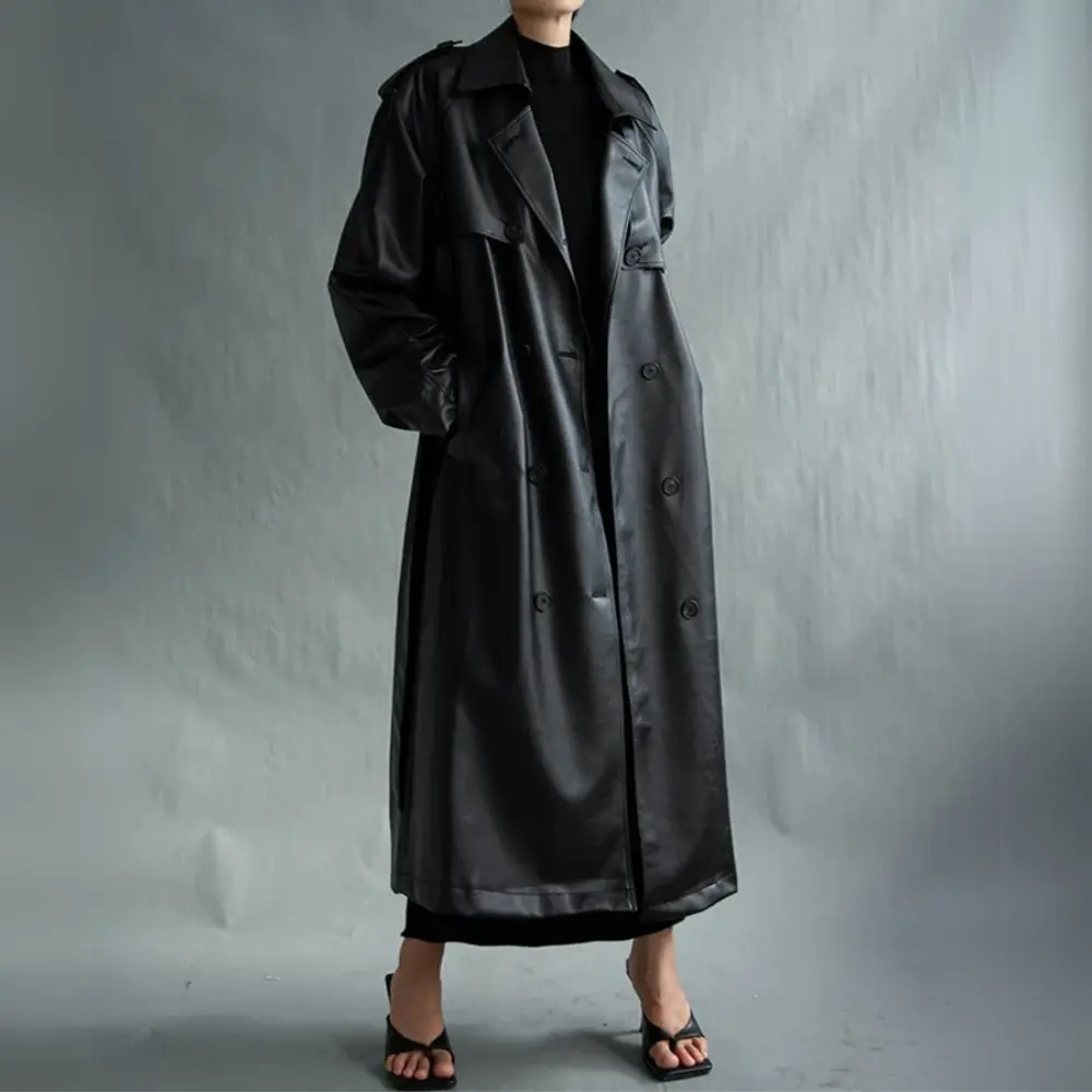 Classic Noir Trench Coat Black