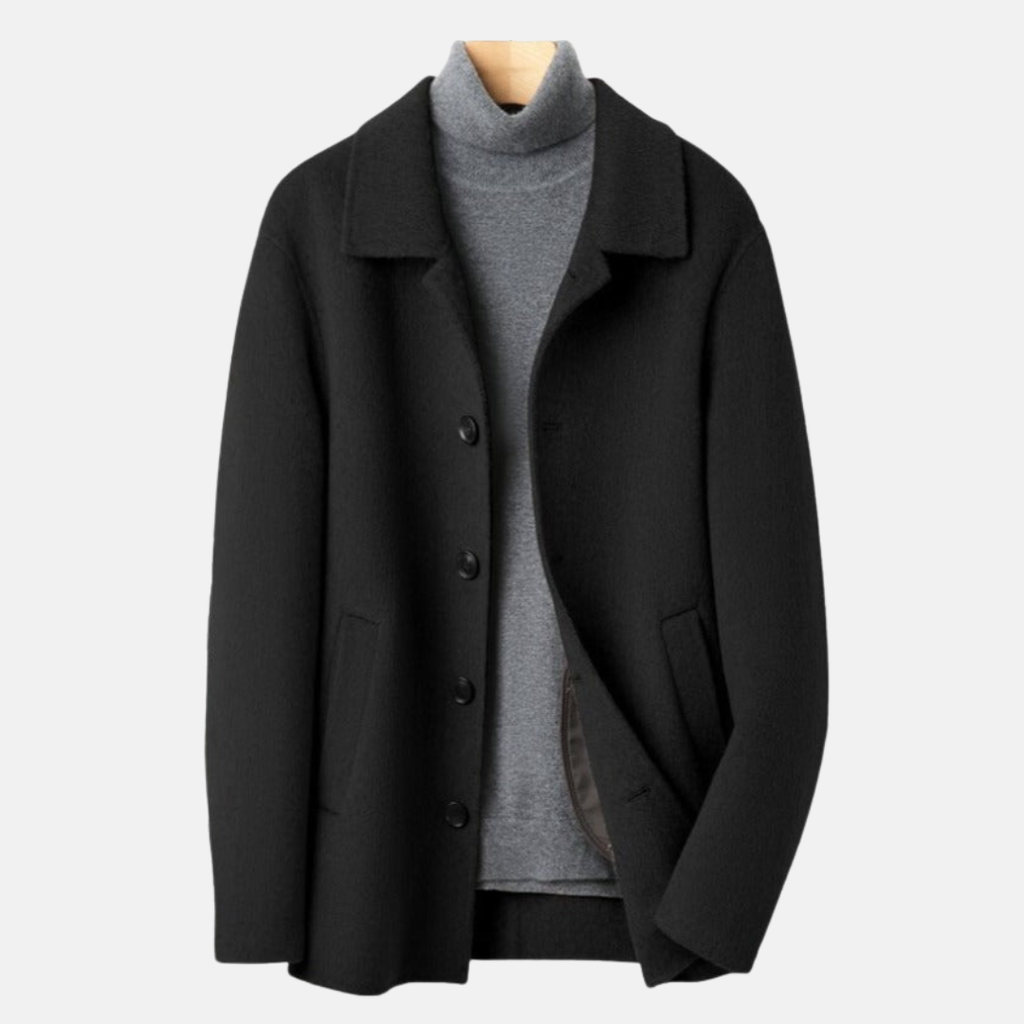 Men's Regular Fit Car Coat – Classic Style & Comfort Black