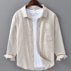 Men's Casual Button-Up Shirt Beige