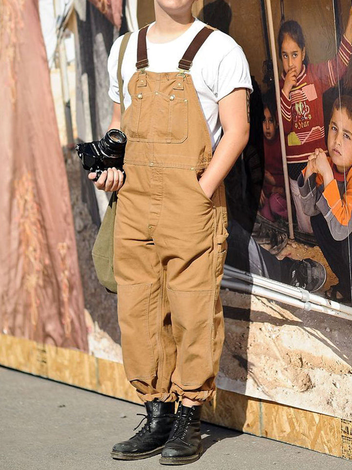 Men's Canvas Duck Bib Overalls Workwear Dungarees