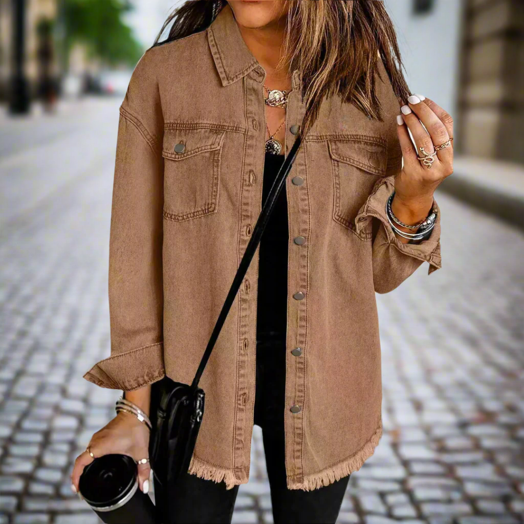 Classic Lightweight Denim Jacket Brown