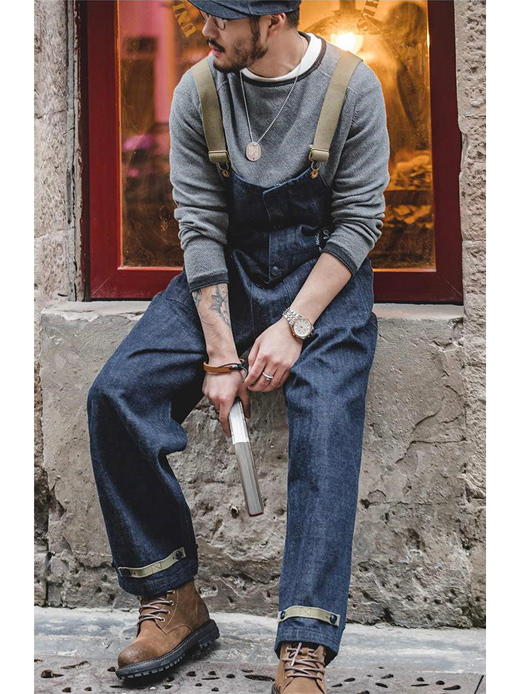 Men's Retro Navy Deck Overalls