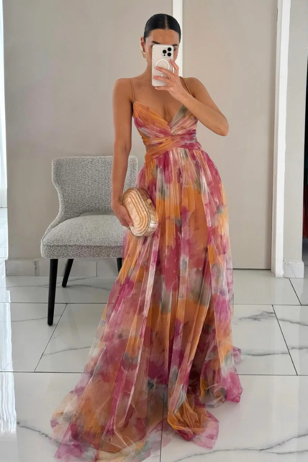 Hazel | Robe longue plissée élégante pour femme
