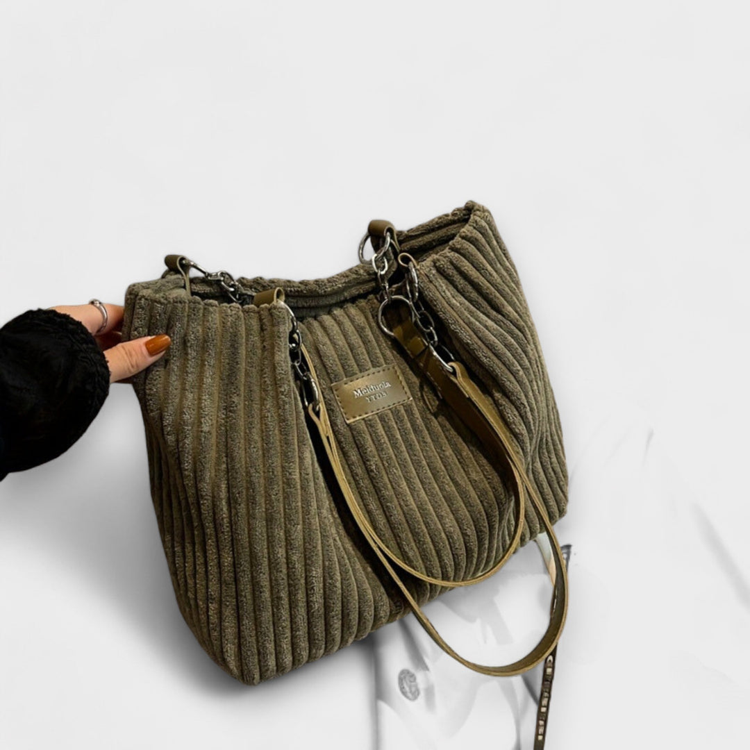 Olívia | Women's Soft Corduroy Shoulder Bag Green