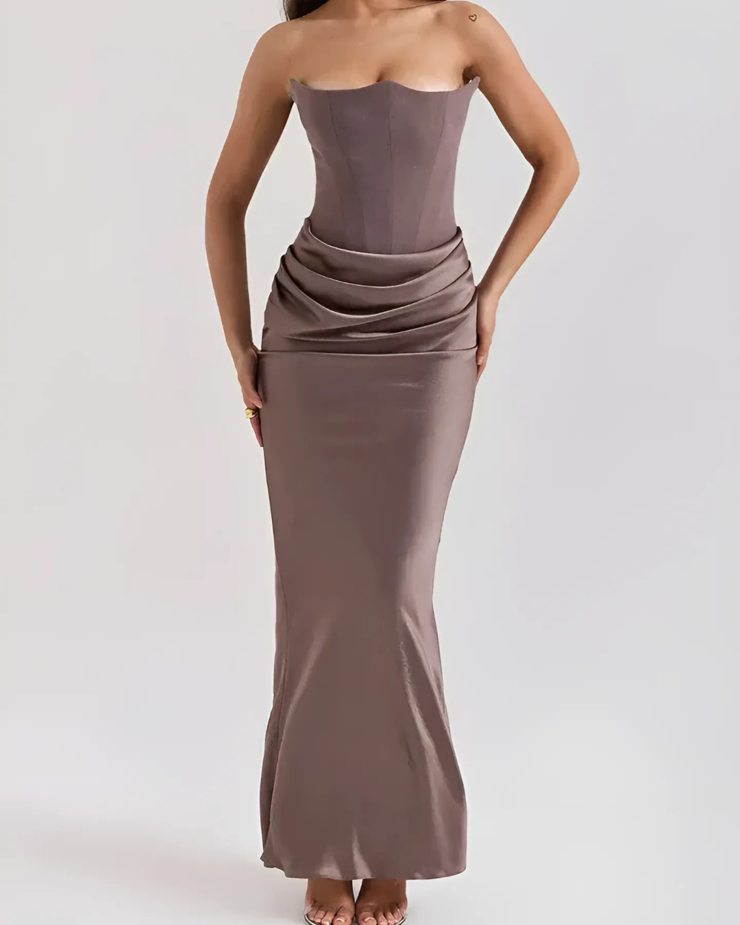 Brooklyn | Vestido largo elegante drapeado para mujer, ideal para invitadas de boda
