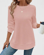 Women's Chic Side Slit Top Pink