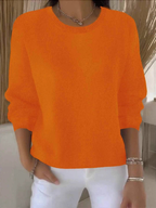 Women's Classic Plain Sweater Orange One size