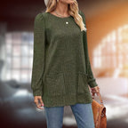 Chic Elegant Pullover Army Green