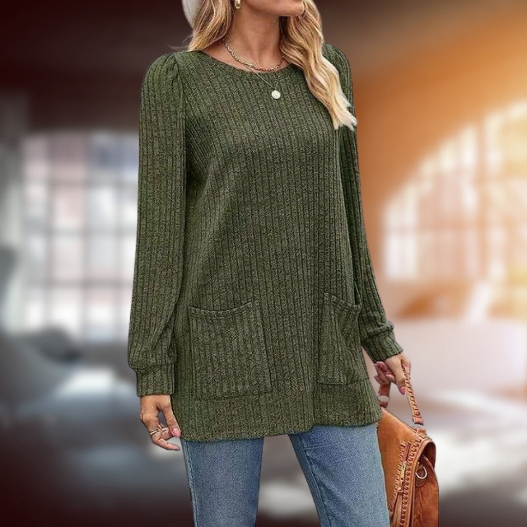 Chic Elegant Pullover Army Green