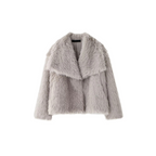 Faux Fur Jacket for Women Griege