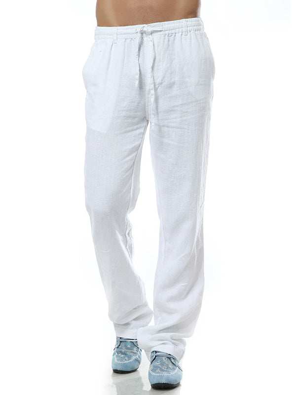 Men's Relaxed Fit 100% Linen Casual Pants