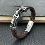 Braided Leather Bracelet for Stylish Elegance Brown