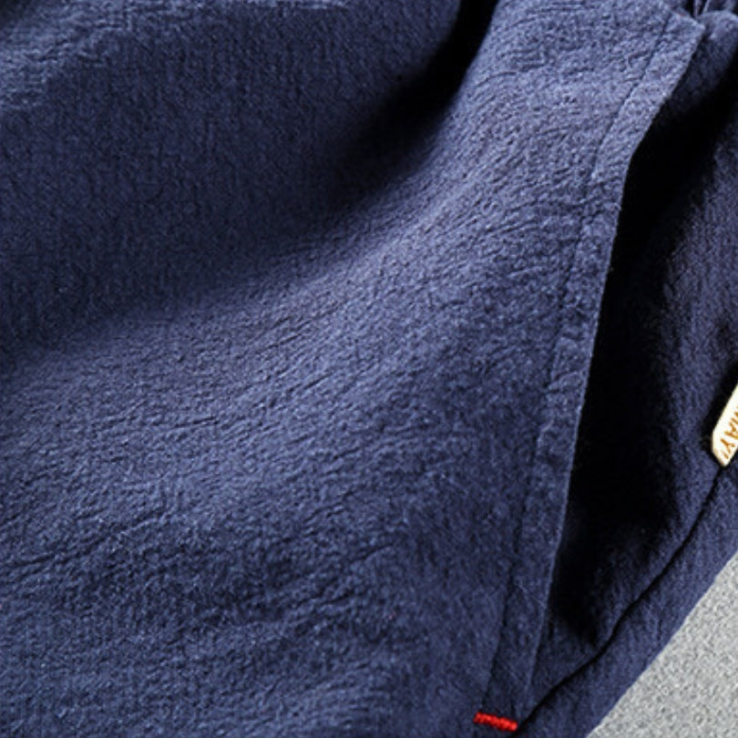 Mens Japan Style Shorts Cotton Blend With Elastic Drawstring