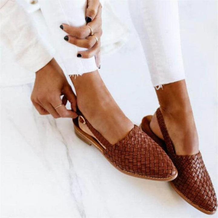 Donna | Women's Elegant Woven Vegan Leather Ballerinas