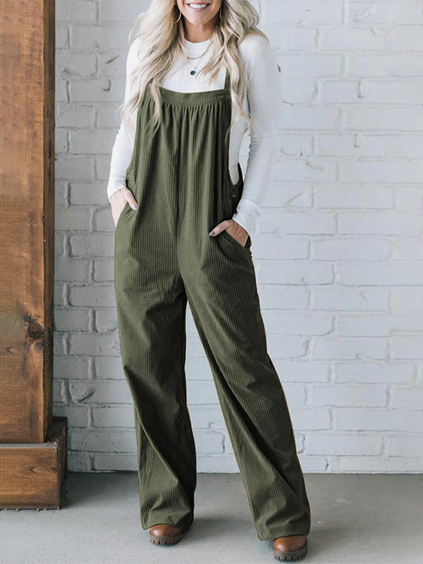 Zoey | Women's Cozy Loose Fit Corduroy Overalls