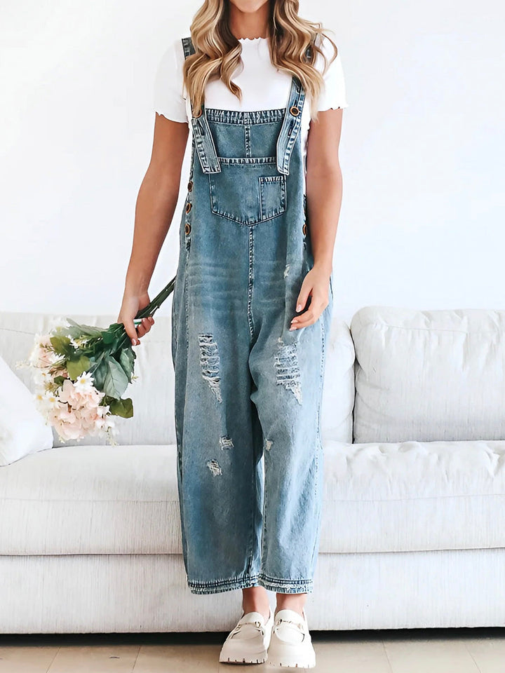Riley | Løse, slitte denim-smekker for kvinner
