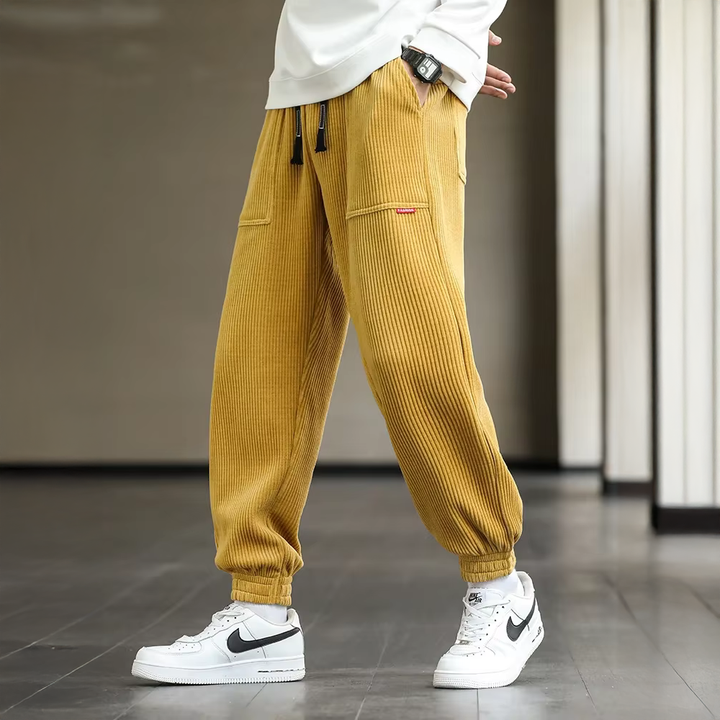 Men's Relaxed Fit Corduroy Joggers - Streetwear Lounge Essentials-MODAUTLET